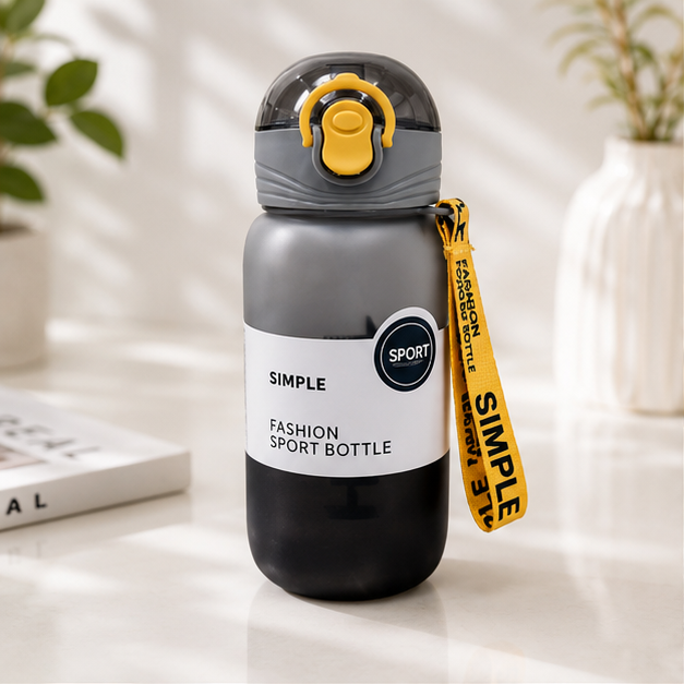 Plastic Sports Water Bottle Grey (YM639)