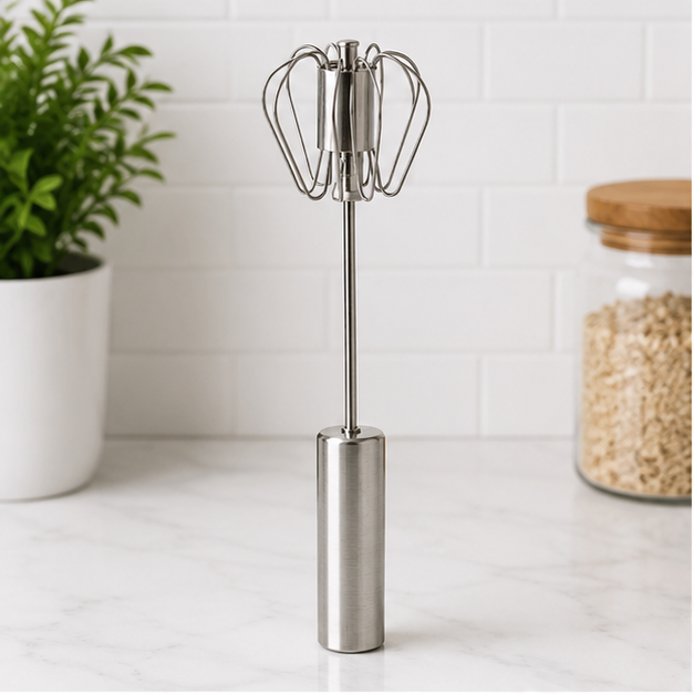 White Stainless Steel Hand Whisk (YM940)
