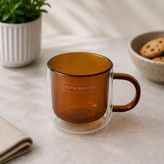 Yellow Glass Cup for Home Kitchen and Beverage Serving  (YM1686)
