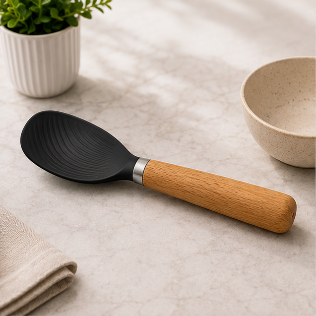 Black Mini Spatula for Baking and Food Preparation (YM1663)
