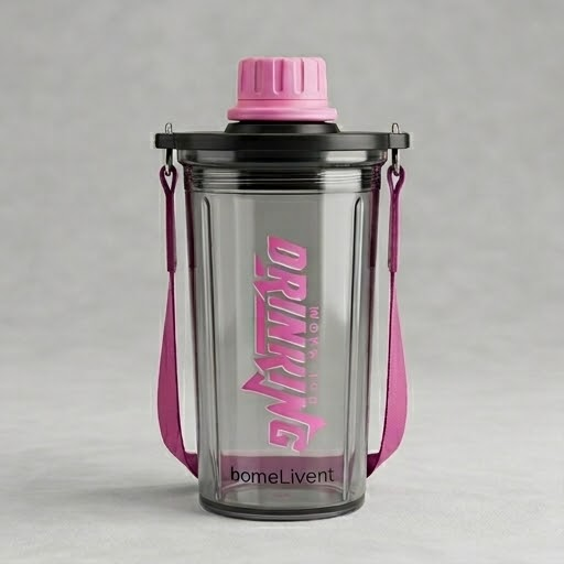 Black 600ML Sports Shaker Bottle (YM2148)