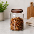 Glass Storage Jar with Wooden Lid (YM2449)