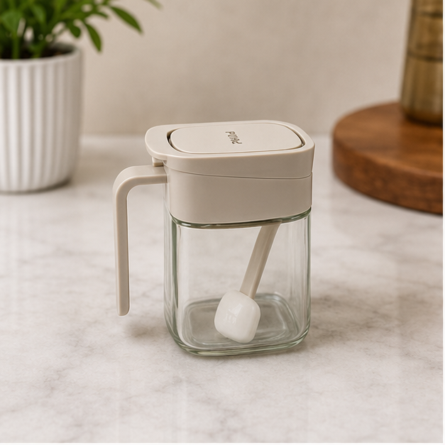 White Seasoning Jar for Kitchen Storage and Organization (YM1377)
