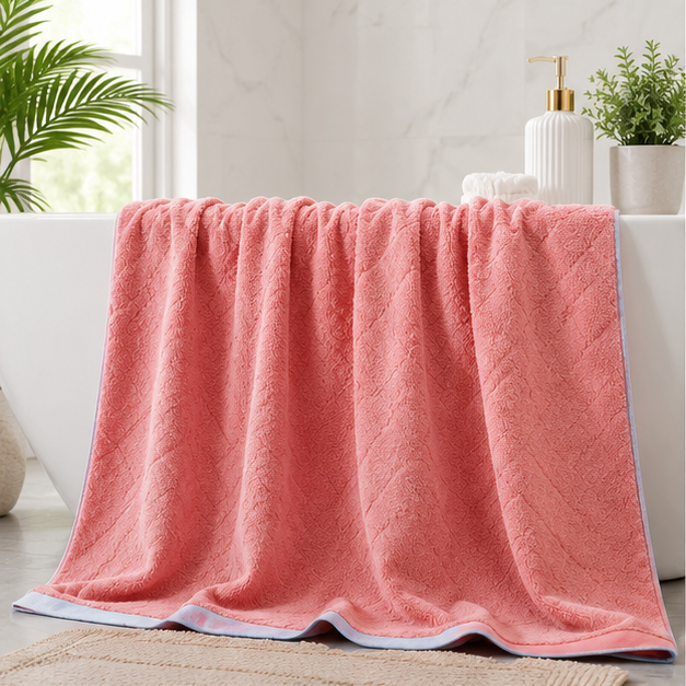 Soft Coral Bath Towel for Everyday Comfort & Quick Drying (YM1210)