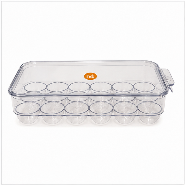 Transparent Egg Tray with Lid Plastic Storage Container(YM2721)