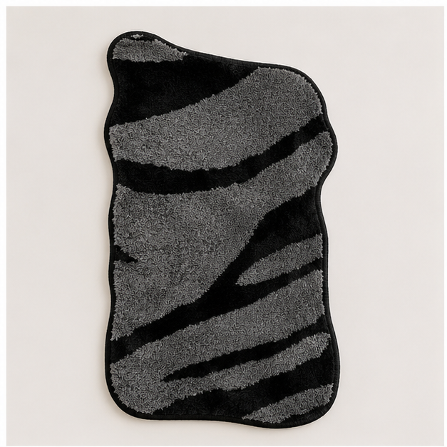 Black Soft Floor Rug for Living Room & Bedroom (OF-FM-11)