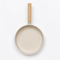 Off White Maifan Stone Frying Pan with Wooden Handle (YM2025)
