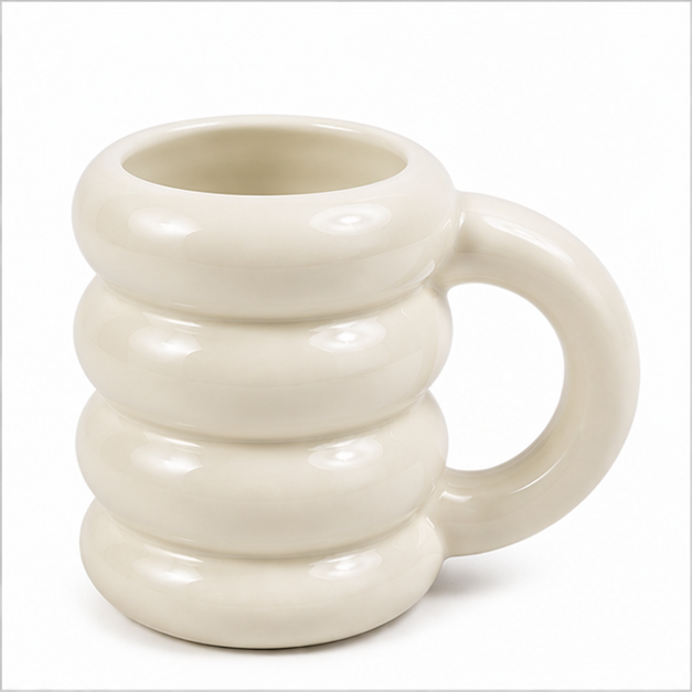 400ml Cream Ceramic Bubble Texture Coffee Mug (YM1722)
