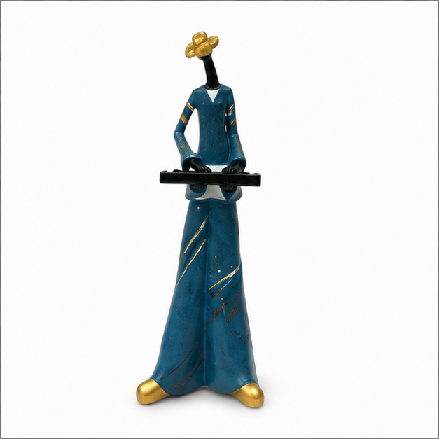 Elegant Blue Lady Figurine Décor (YM1156)