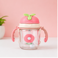 Pink Kids Water Bottle with Straw & Carry Handle (YM495)