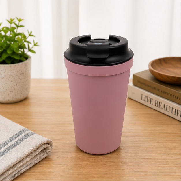 Insulated Coffee Tumbler Pink 340ML (YM2133)