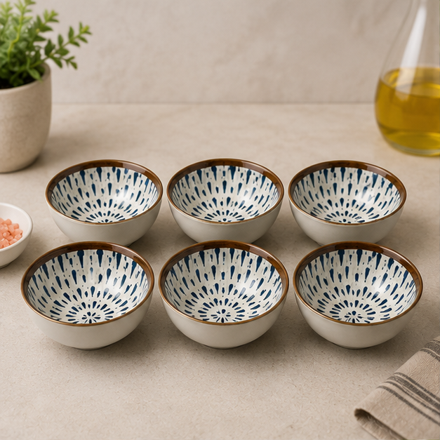 White Bowl Set of 6 for Home Kitchen and Dining Use (YM1771)