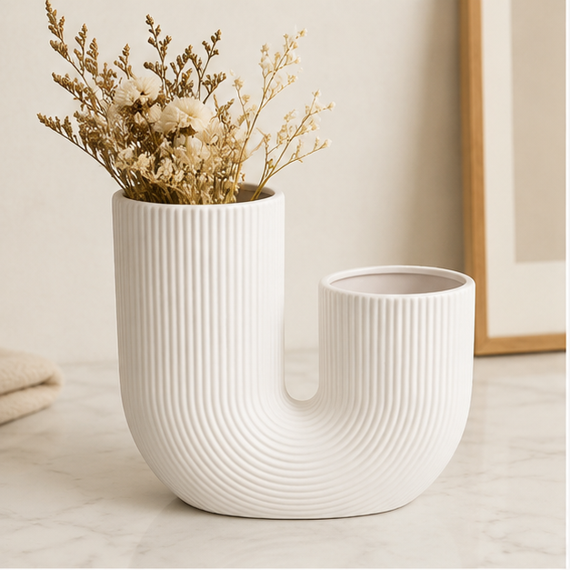 Modern U-Shaped Decorative Vase Light Pink (YM1111)
