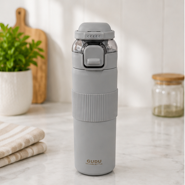 Insulated Stainless Steel Water Bottle Grey 700ML (YM1626)