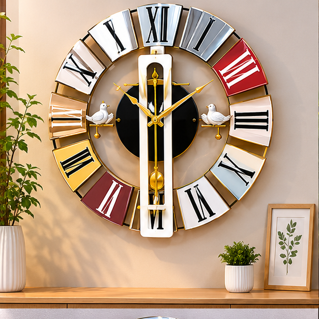 Modern Multi Color Wall Clock for Home & Living Decor (YM1095)