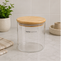 Glass Storage Jar with Wooden Lid Small (YM1714)