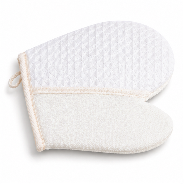 White Exfoliating Bath Scrub Mitt (YM737)