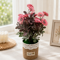 Artificial Pink Daisy Plant in Decorative Pot (YM997)