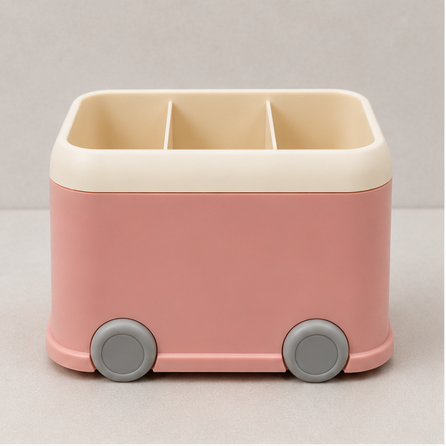 Pink Multi-Compartment Desk Pen Holder Organizer (YM801)