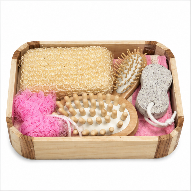 Bath Accessories Spa Care Set with Wooden Tray (YM747)