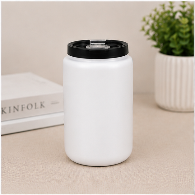 White Coffee Tumbler 350ML with Lid (YM1624)