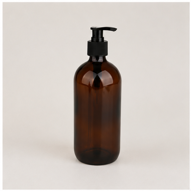 Brown Glass Soap Dispenser 500ML for Bathroom & Kitchen (YM2083)