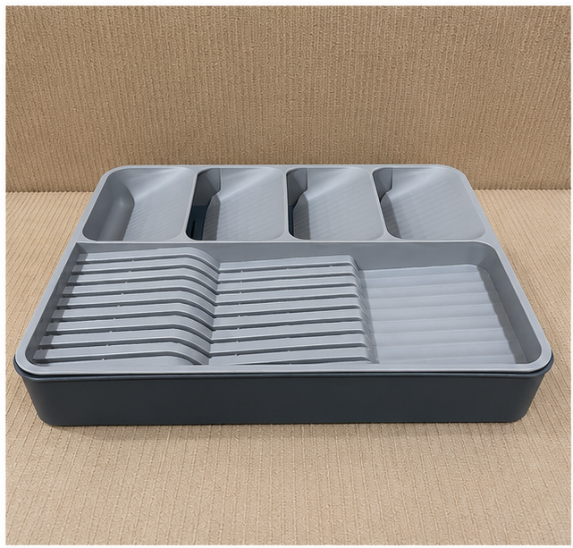 Grey Cutlery and Spoon Organizer Tray (YM120)
