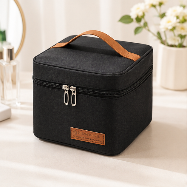 Black Insulated Lunch Bag with Carry Handle (TG05)