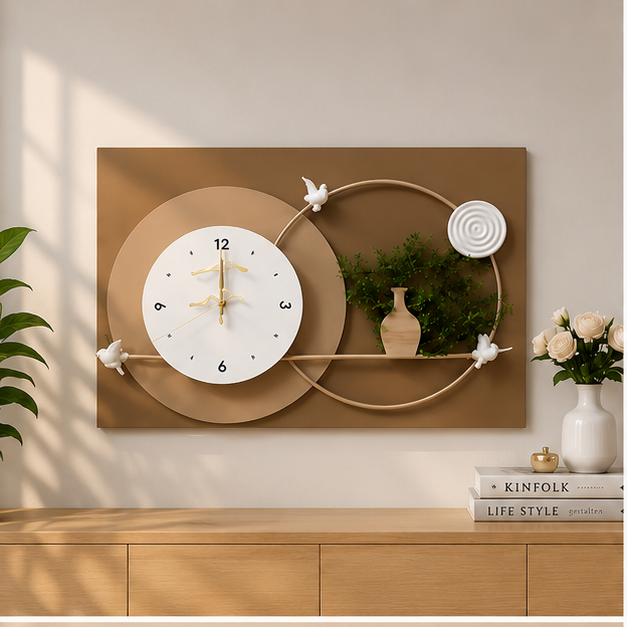 Modern Multi-Color Decorative Wall Clock (YM1093)
