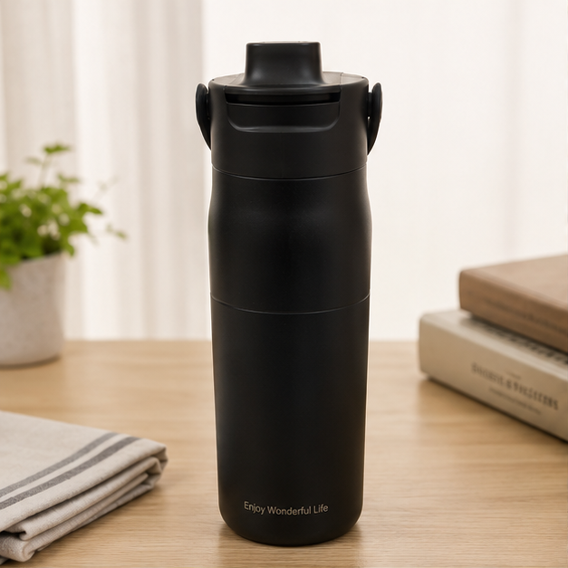 Vacuum Insulated Stainless Steel Bottle Black 680ML (YM2619)