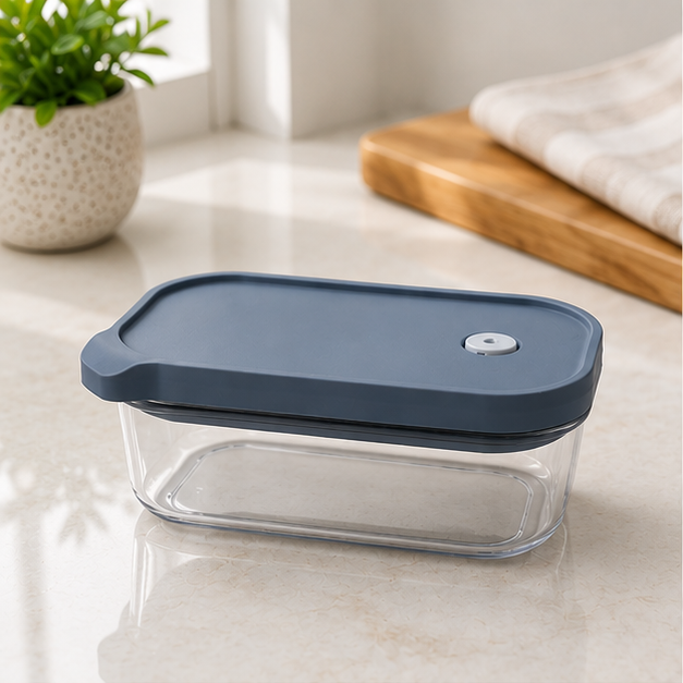 Moisture-Proof Plastic Storage Container with Grey Lid (YM1809)