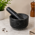 Black Marble Mortar & Pestle (YM136)
