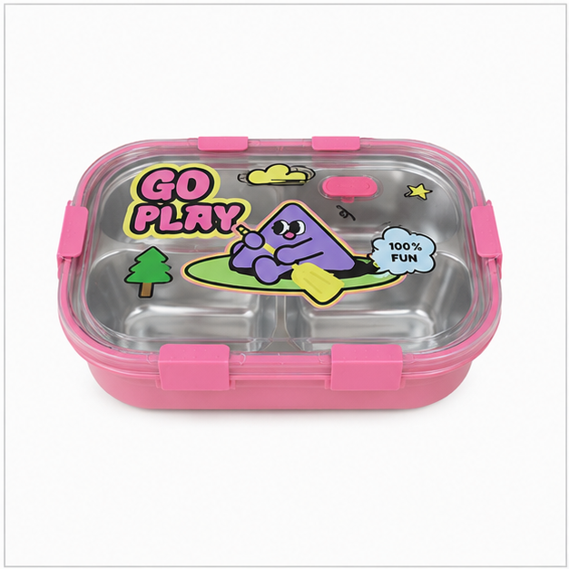 Pink Stainless Steel Kids Lunch Box 800ML (YM2492)