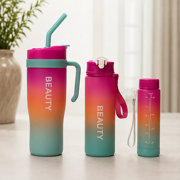 Hydration Bottle Pink Set of 3 (YM2128)