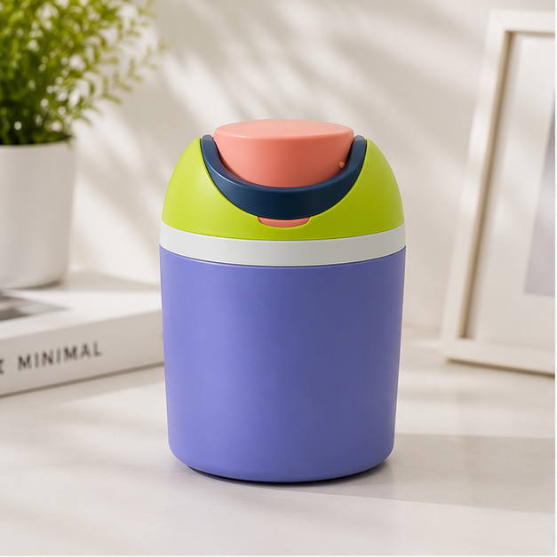 Flip-Top Stainless Steel Water Bottle Purple (YM2637)