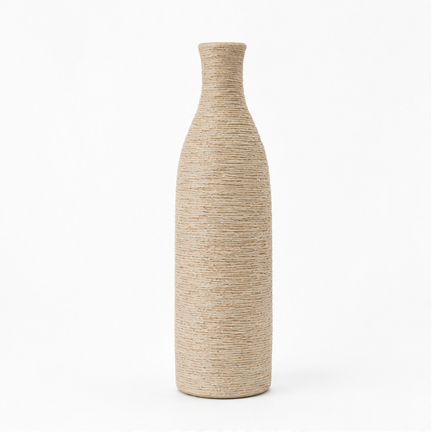 Textured Beige Decorative Vase (YM1112)