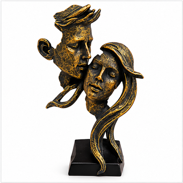 Dual Tone Gold Abstract Couple Sculpture (YM2316)