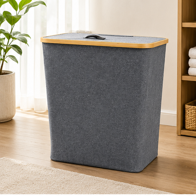 Oxford Fabric Laundry Basket Grey (YM1885)