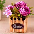 Decorative Artificial Rose Arrangement in Wooden Box (YM2255)