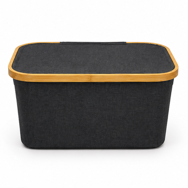 Black Laundry Basket for Clothes Storage (YM1897)