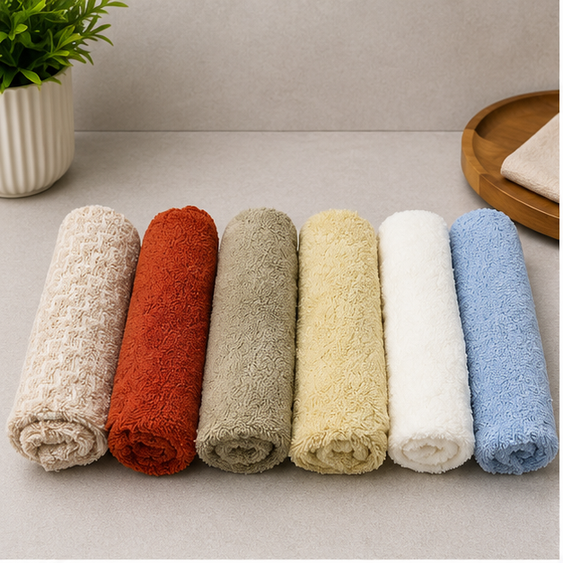 Soft Multi-Color Hand Towel Set for Daily Use (YM015)