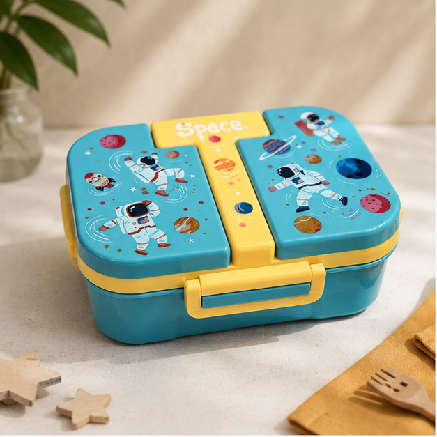 Kids Space Theme Lunch Box Sky Blue 850ML (YM2500)