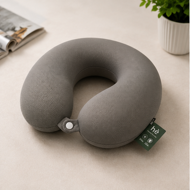 Soft Grey Neck Pillow for Travel Comfort and Support (YM1858)