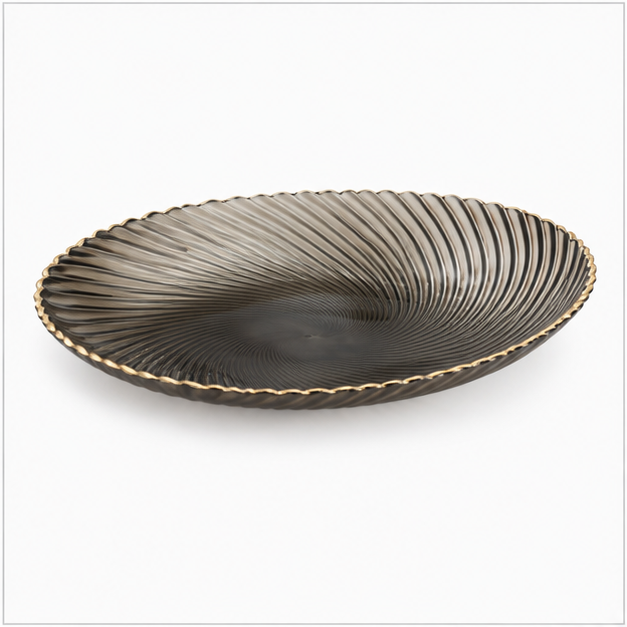 Grey Glass Serving Platter (YM609)