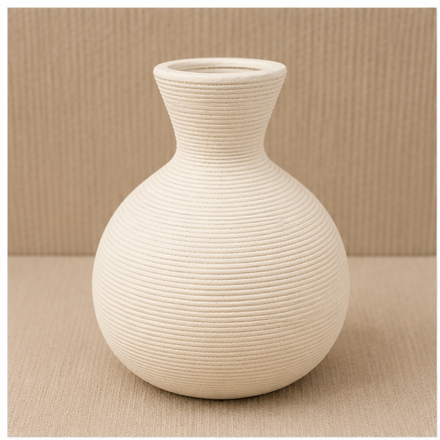 Cream Textured Decorative Flower Vase (YM2371)
