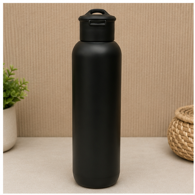 Black Stainless Steel Water Bottle for Daily Hydration (YM2617)