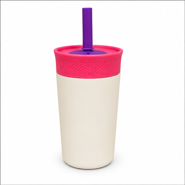 Beige Insulated Tumbler with Straw & Lid (YM048)
