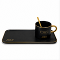 Black Ceramic Mug Plate & Spoon Set of 3 (YM1760)