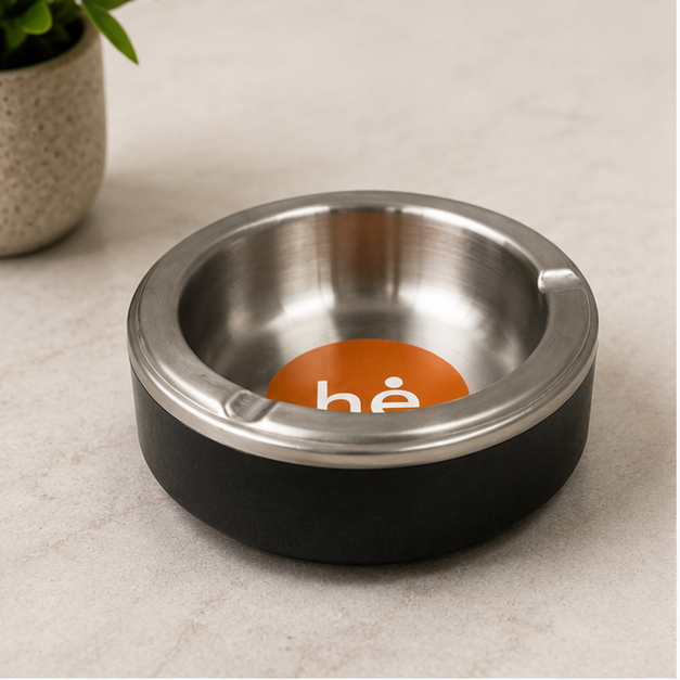 Black Stainless Steel Ashtray (YM2055)