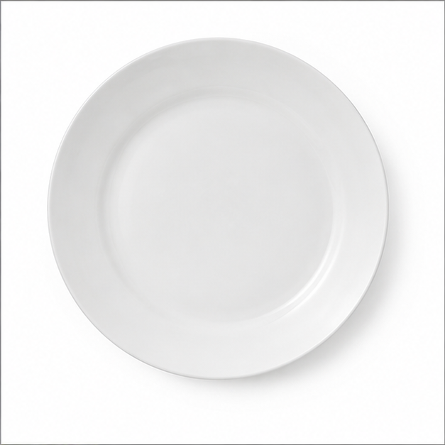 Classic White Ceramic Dinner Plate (YM1443)